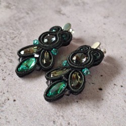 "AMY" boucles soutache, cristal et acier inox