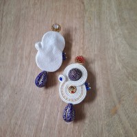 "MARIANNE" boucles soutache, résine et acier inox