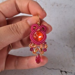 "MANUELLA" boucles soutache, cristal et acier inox