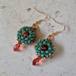 Boucles tissées avec cristal 1