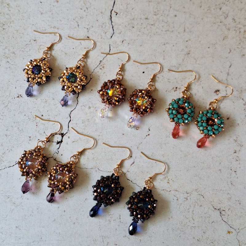 Boucles tissées avec cristal 1