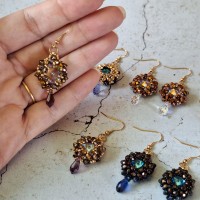 Boucles tissées avec cristal 1