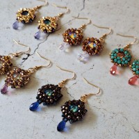 Boucles tissées avec cristal 1